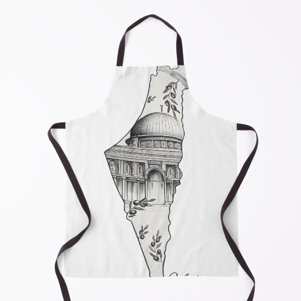 Item preview, Palestine Map Dome of the Rock Pencil Sketch Art designed and sold by Al-HayaAsia.