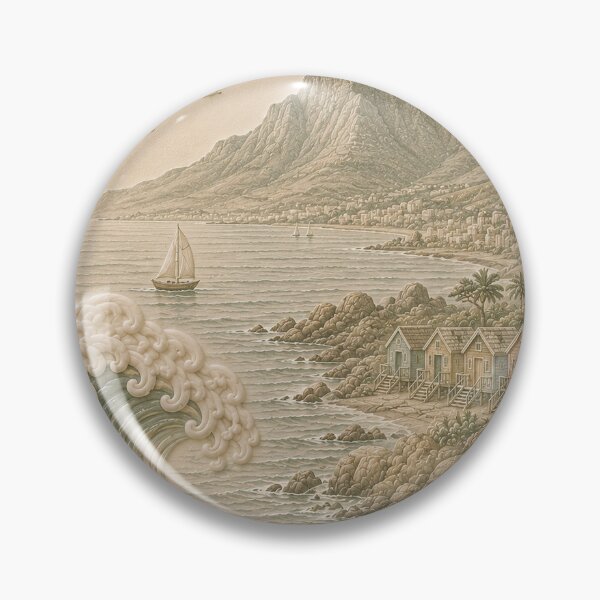 Item preview, South Africa Coastal Relief Art – Cape Town Ocean Landscape designed and sold by TheSlowShore.