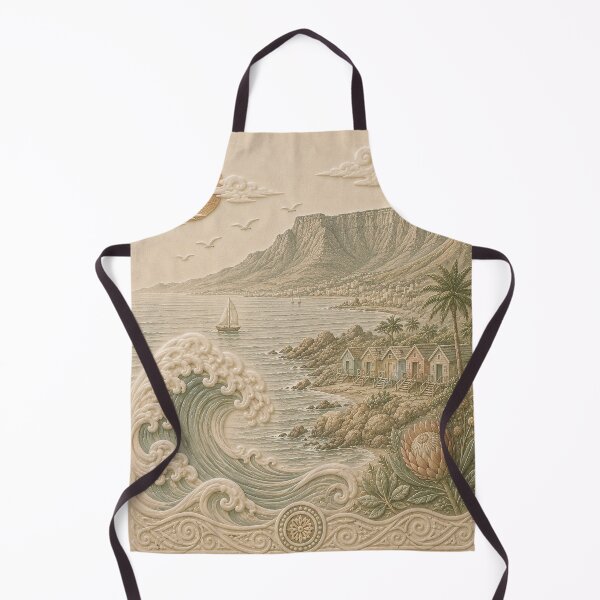 Item preview, South Africa Coastal Relief Art – Cape Town Ocean Landscape designed and sold by TheSlowShore.