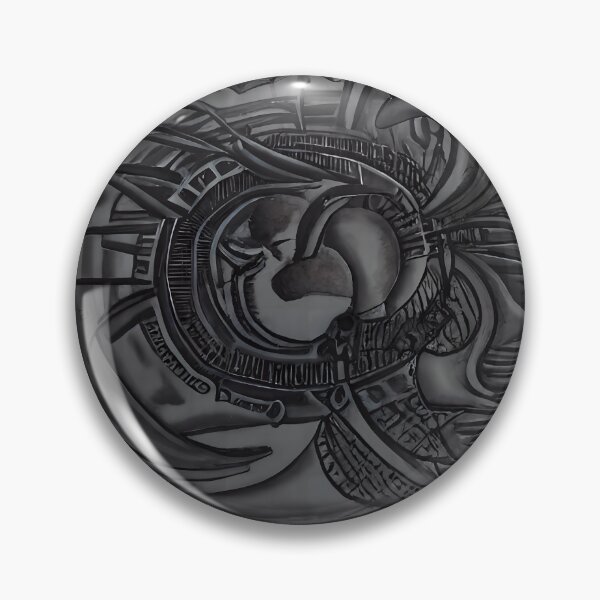 Item preview, Dark Embryo Vortex Radial Tendril Birth Mechanism Biomechanical Surreal Abstract Art designed and sold by YugenWorkshop.