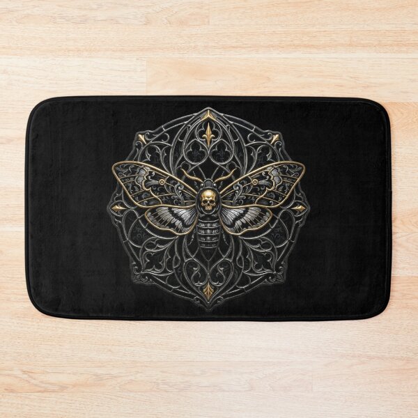 Item preview, Death's-Head Moth Subtle Dark Gold — Gothic Shadowy Hexagon designed and sold by David Mateo ArtWorks.