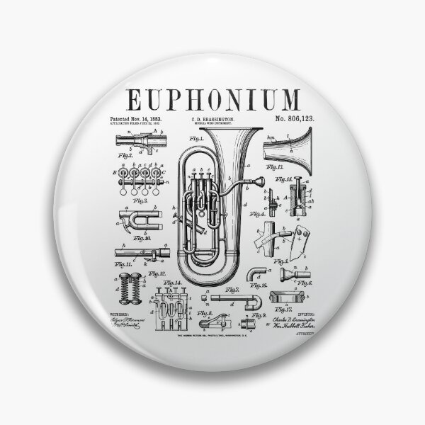 Item preview, Euphonium Player Euphoniumist Euphonist Music Vintage Patent designed and sold by GrandeDuc.