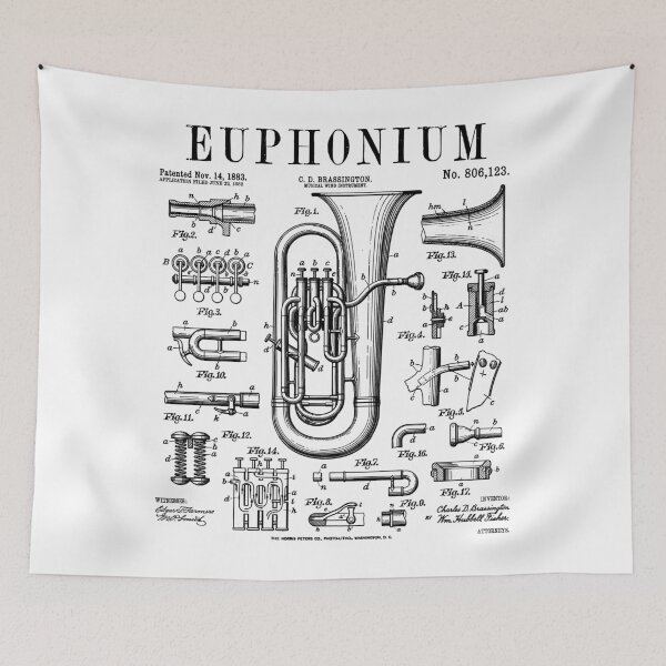 Item preview, Euphonium Player Euphoniumist Euphonist Music Vintage Patent designed and sold by GrandeDuc.