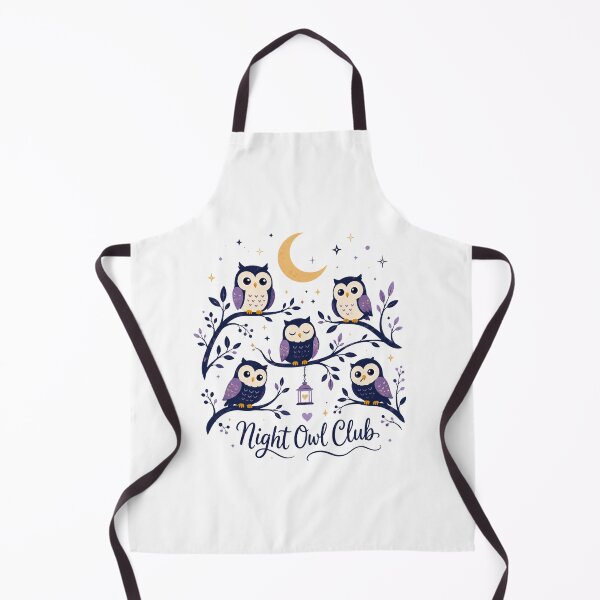 Item preview, Night Owl Club - Cute Whimsical Owls Light Edition designed and sold by KrzysztofART.