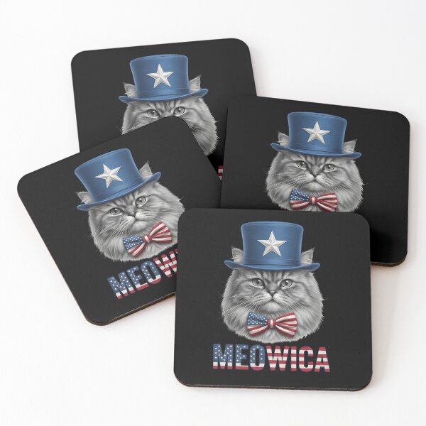 Item preview, Patriotic Cat Top Hat Bowtie T-Shirt & Sticker - Meowica Cat 4th of July designed and sold by ZyxDes.