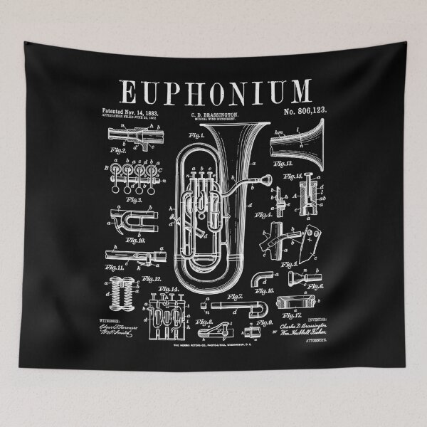Item preview, Euphonium Player Euphoniumist Euphonist Music Vintage Patent designed and sold by GrandeDuc.