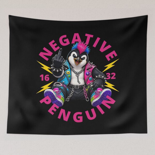 Item preview, Negative Penguin Giving The Finger designed and sold by pUNKnown.