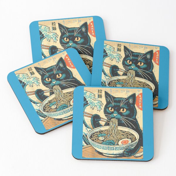 Item preview, Japanese Cat Ramen Great Wave Vintage Art Food Men Women Kid   designed and sold by aralenad1.