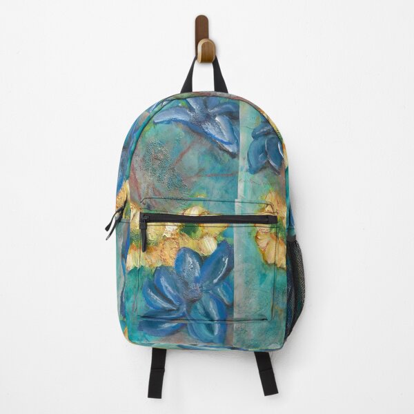Item preview, Blue and Gold Blooms designed and sold by ShonaCallumArt.