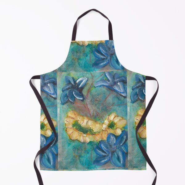 Item preview, Blue and Gold Blooms designed and sold by ShonaCallumArt.