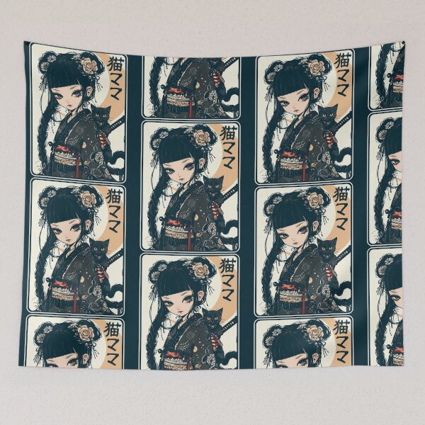 Item preview, Japanese Gothic Kawaii Anime Samurai Cat Mom Woman Girls  designed and sold by aralenad1.