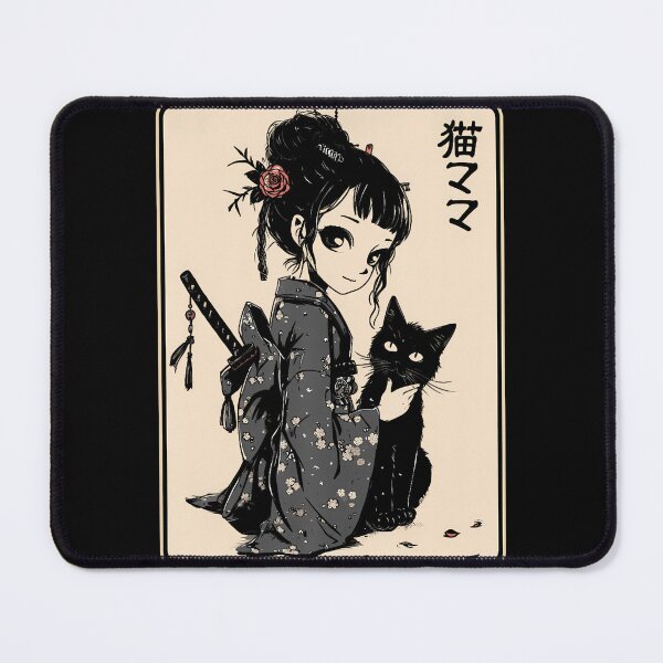Item preview, Japanese Gothic Kawaii Anime Samurai Cat Mom Woman Girls designed and sold by aralenad1.