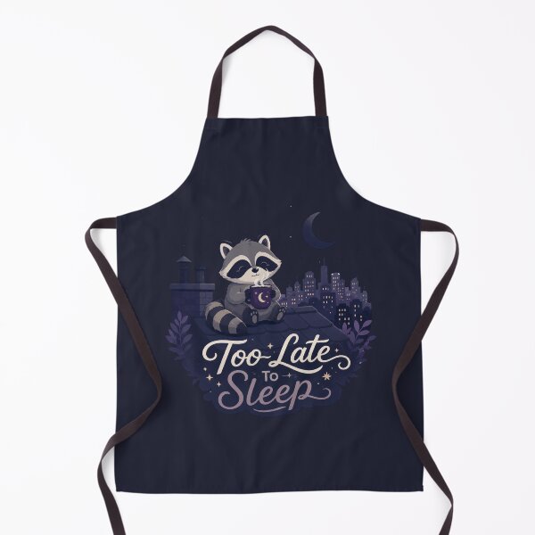 Item preview, Too Late To Sleep - Cute Raccoon Night Coffee Badge designed and sold by KrzysztofART.