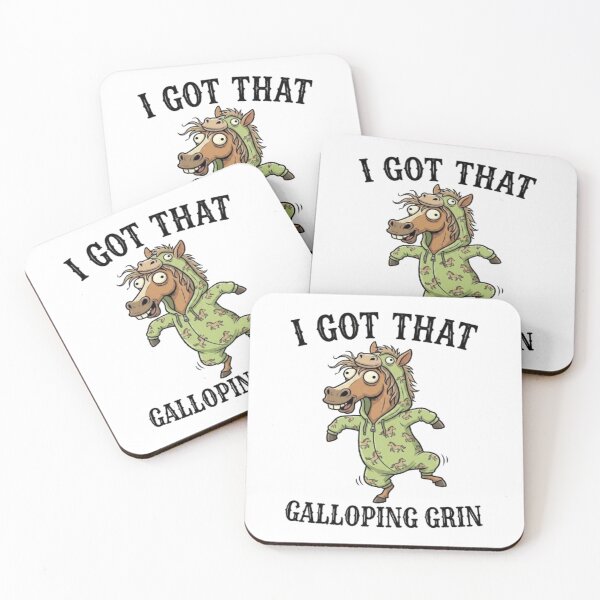 Item preview, Funny Horse in Horse Onesie Meme - Galloping Grin Cartoon designed and sold by My-Hoodies.