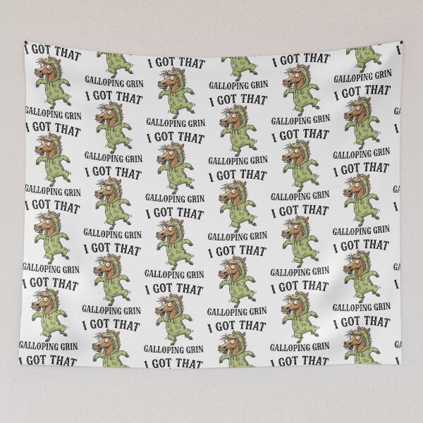 Item preview, Funny Horse in Horse Onesie Meme - Galloping Grin Cartoon designed and sold by My-Hoodies.