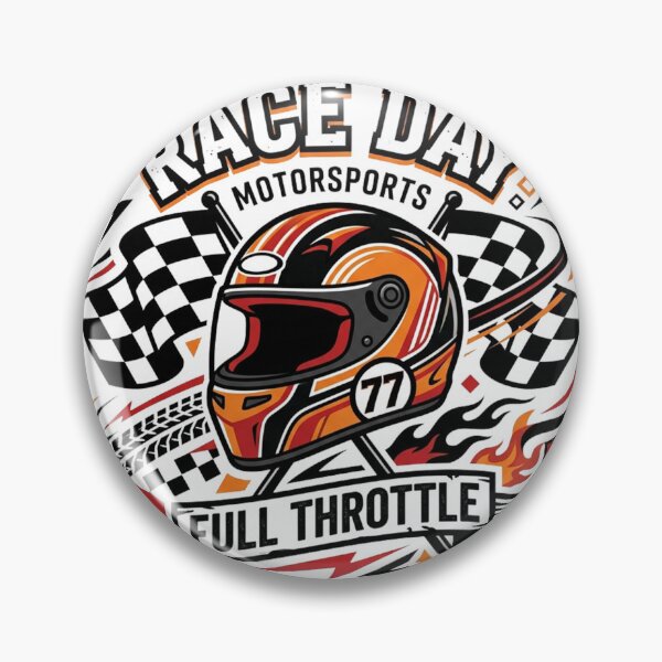 Item preview, Race Day Full Throttle Helmet Badge designed and sold by misbahsiro.
