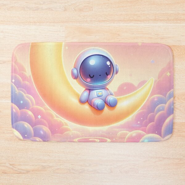 Item preview, Kawaii Astronaut Sleeping on Crescent Moon – Soft Dreamy Space  designed and sold by SweetLilith.