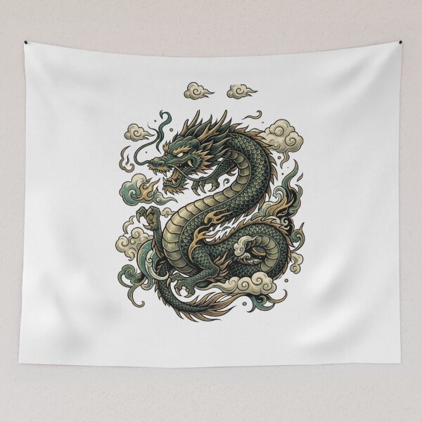 Item preview, Copy of Japanese Dragon Power with Cherry Blossom Illustration designed and sold by Ahmedsyde.