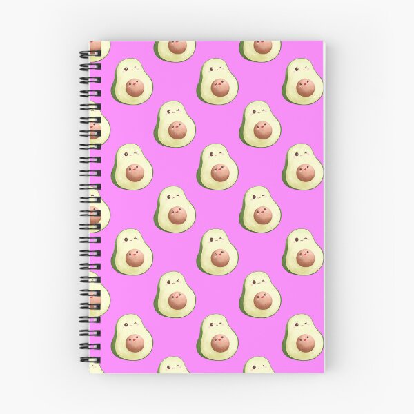 Item preview, Cute Kawaii Avocado Pattern Notebook | Watercolor Avocado Seamless Print designed and sold by FestivityFinds.
