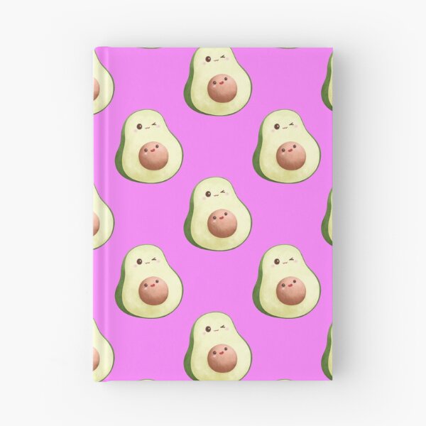 Item preview, Cute Kawaii Avocado Pattern Notebook | Watercolor Avocado Seamless Print designed and sold by FestivityFinds.