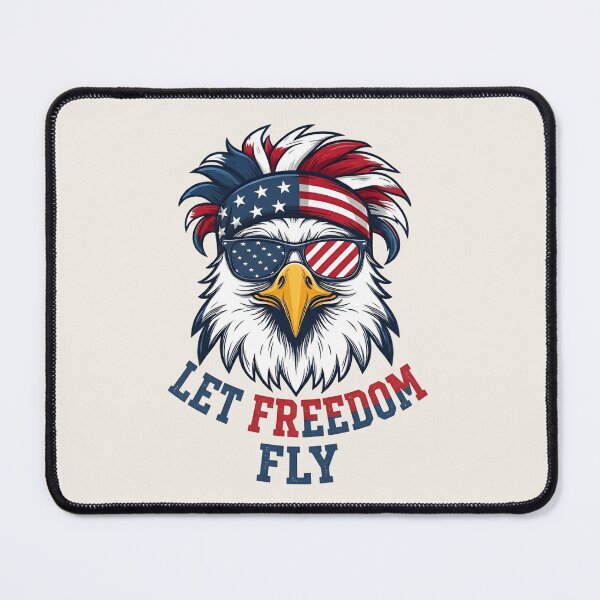 Item preview, Let Freedom Fly Patriotic Eagle with Sunglasses T-Shirt & Sticker designed and sold by ZyxDes.