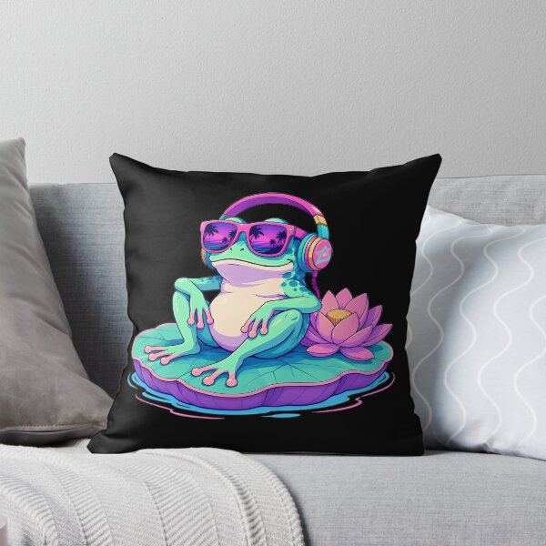 Item preview, Cool Frog with Headphones on Lily Pad designed and sold by By:MarcinK.