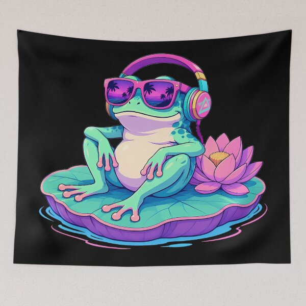 Item preview, Cool Frog with Headphones on Lily Pad designed and sold by By:MarcinK.