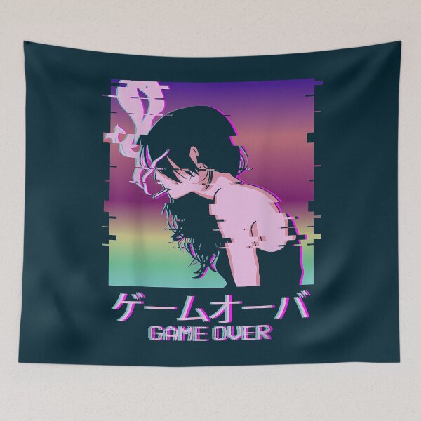 Item preview, Japanese Vaporwave Sad Anime Girl Game Over Indie Aesthetic   designed and sold by hermaneeu.