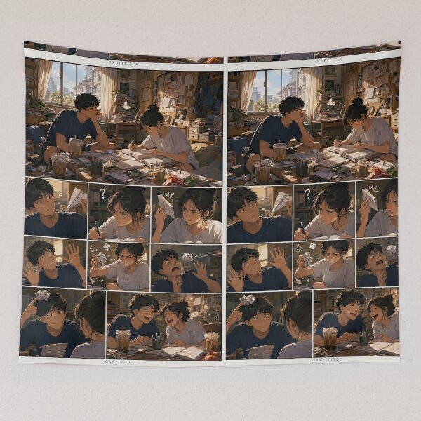 Item preview, Student Life Cozy Reading Room Comic Print designed and sold by Grafititee.