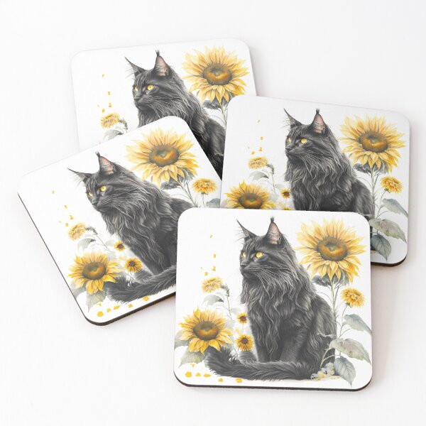 Item preview, Black cat in a sea of sunflowers designed and sold by Peter Kaul.