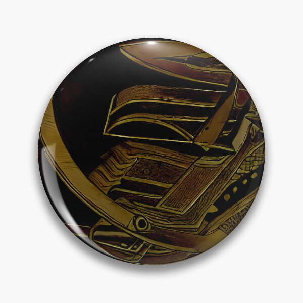 Item preview, Dark Gold Scythe Crossed Blades Black Void Celtic Surreal Abstract Art designed and sold by YugenWorkshop.