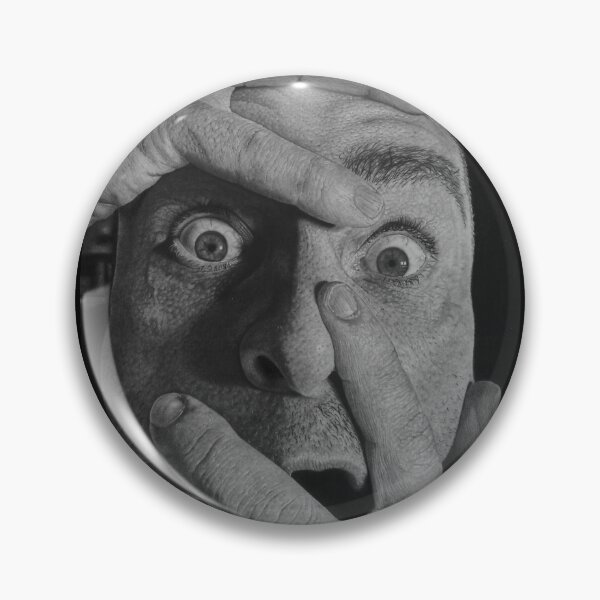 Item preview, Shocked Face Hands Graphite — Hyperrealistic Black White Portrait designed and sold by David Mateo ArtWorks.