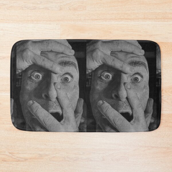 Item preview, Shocked Face Hands Graphite — Hyperrealistic Black White Portrait designed and sold by David Mateo ArtWorks.