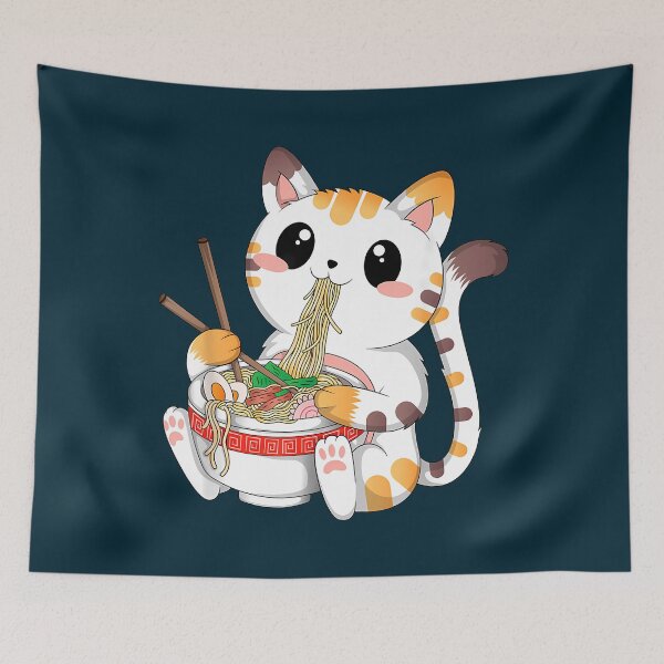 Item preview, Kawaii Cat Ramen Noodles Anime Neko Japanese Manga Otaku   designed and sold by hermaneeu.
