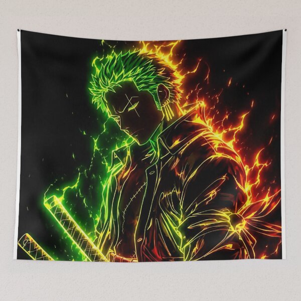 Item preview, Green Flame Samurai Warrior | Neon Katana Swordsman | Dark Anime Inspired Fantasy Art designed and sold by Dyan4.