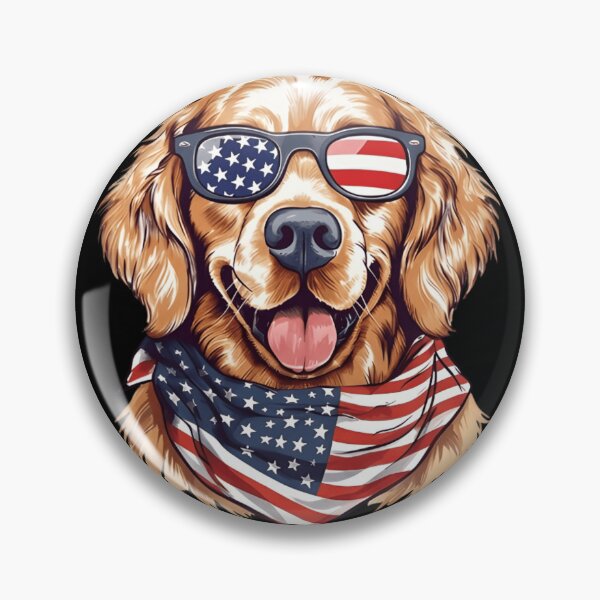 Item preview, Merica Golden Retriever 4th Of July Patriotic T-Shirt & Sticker  designed and sold by ZyxDes.