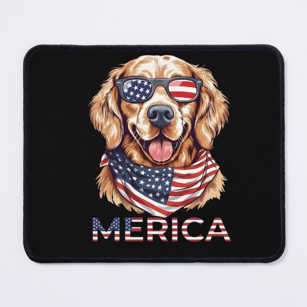 Item preview, Merica Golden Retriever 4th Of July Patriotic T-Shirt & Sticker designed and sold by ZyxDes.