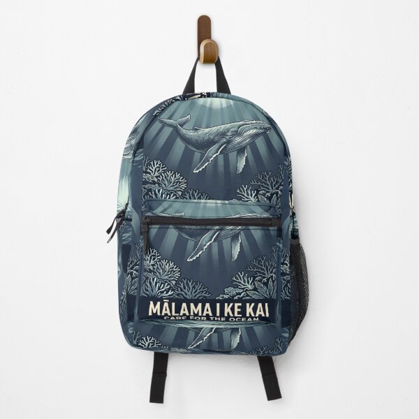 Item preview, Mālama I Ke Kai Care for the Ocean — Hawaiian Humpback Whale Conservation Art Print designed and sold by MālamaThreads.