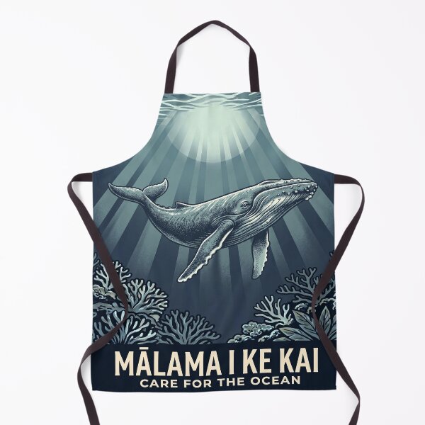 Item preview, Mālama I Ke Kai Care for the Ocean — Hawaiian Humpback Whale Conservation Art Print designed and sold by MālamaThreads.