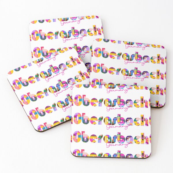 Item preview, Oberasbach, Germany, Vibrant Abstract City Typography Art designed and sold by Wanderful-roads.