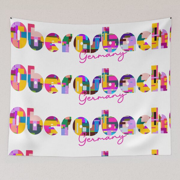 Item preview, Oberasbach, Germany, Vibrant Abstract City Typography Art designed and sold by Wanderful-roads.