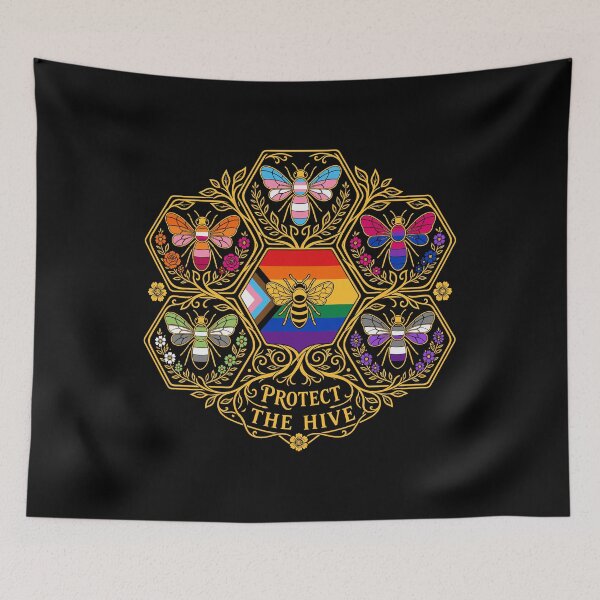 Item preview, Protect the Hive LGBTQ Bee Bisexual Nature Gay Pride Support designed and sold by PartyFam.