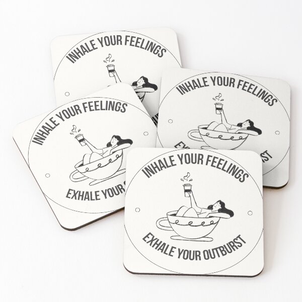 Item preview, Inhale Your Feelings Exhale Your Outburst Coffee Circle Badge Mental Health Quote designed and sold by SHREE ART STUDIO.