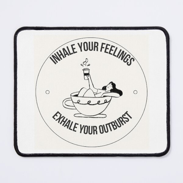 Item preview, Inhale Your Feelings Exhale Your Outburst Coffee Circle Badge Mental Health Quote designed and sold by SHREE ART STUDIO.
