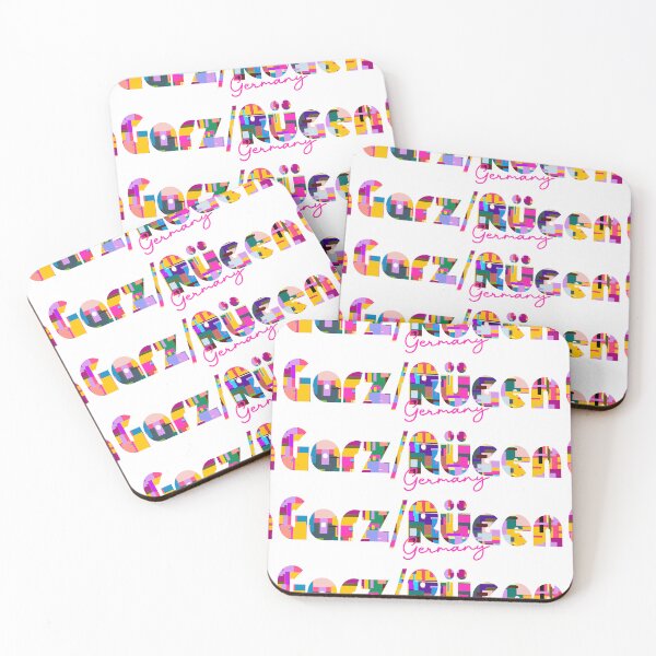Item preview, Garz/Rügen, Germany, Vibrant Abstract City Typography Art designed and sold by Wanderful-roads.