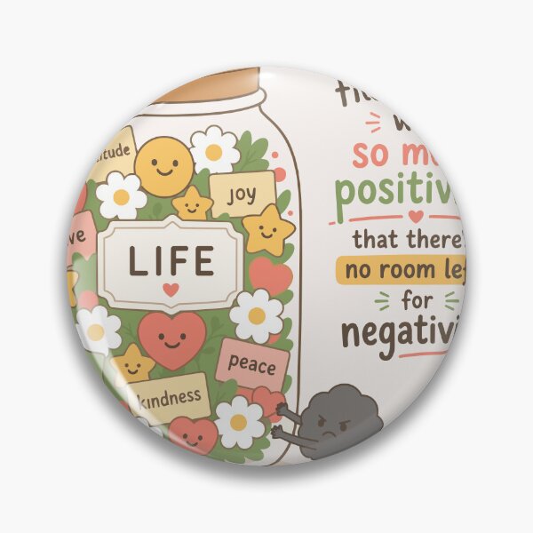 Item preview, Fill Your Life With Positivity – Cute Positive Mindset Jar Illustration designed and sold by emotinote.