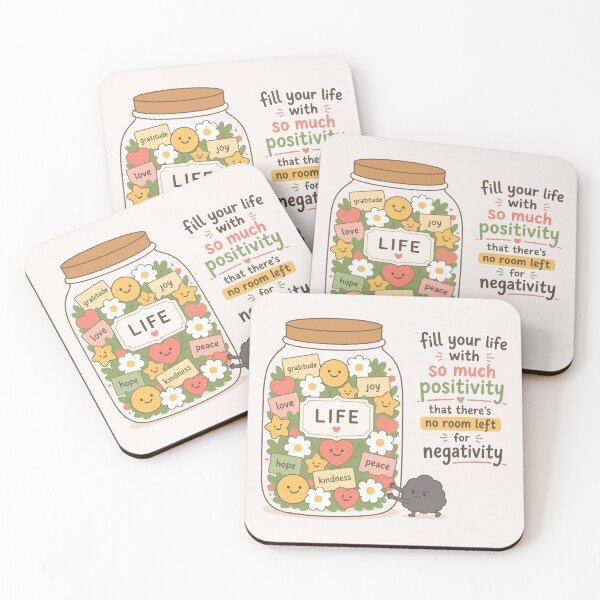 Item preview, Fill Your Life With Positivity – Cute Positive Mindset Jar Illustration designed and sold by emotinote.