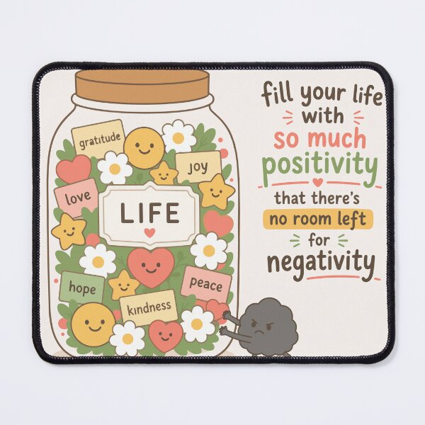 Item preview, Fill Your Life With Positivity – Cute Positive Mindset Jar Illustration designed and sold by emotinote.