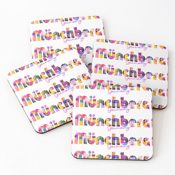 Item preview, Münchberg, Germany, Vibrant Abstract City Typography Art designed and sold by Wanderful-roads.