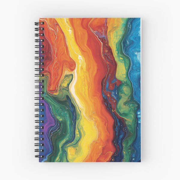 Item preview, Rainbow Acrylic Pour Abstract Fluid Art Color Flow designed and sold by Myra365Art.